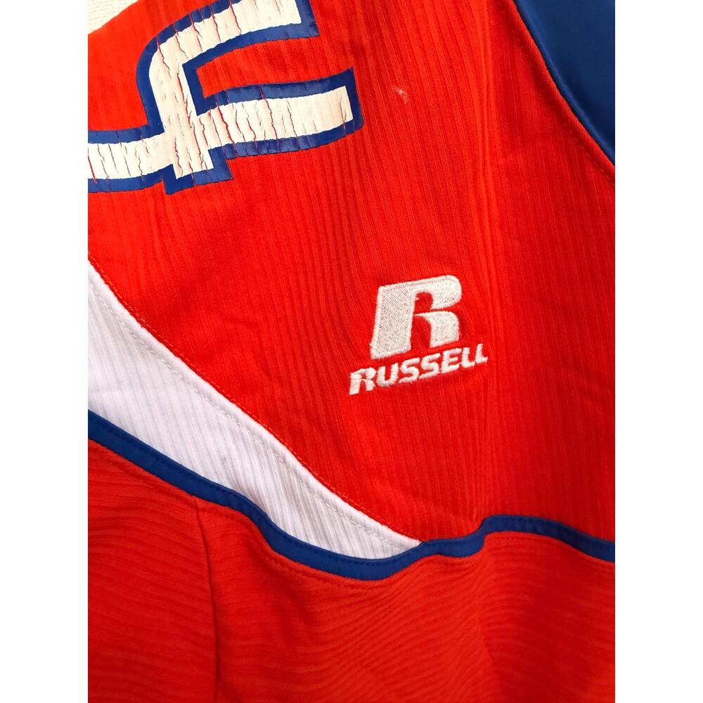Russell Athletic Football Jersey Number 4 Orange Blue Mens Large - Picture 6 of 7